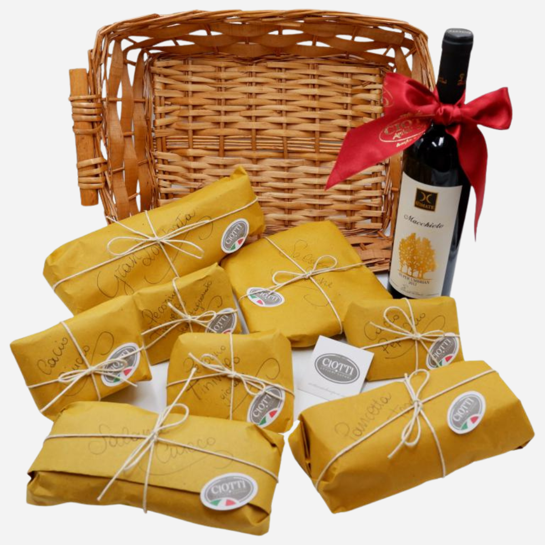 Umbrieria Medium Gourmet Hamper with White or Red Wine